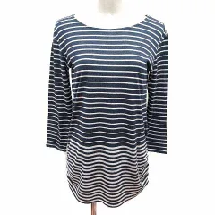 23区 オンワード樫山 チュニック カットソー ボーダー 長袖 38 M 紺 ネイビー グレー /YK