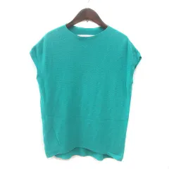 自由区 オンワード樫山 ニット カットソー フレンチスリーブ 半袖 32 緑 グリーン /MS