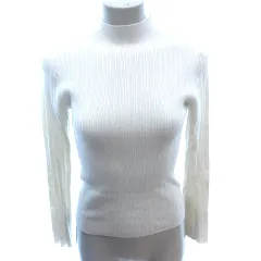 マーキュリーデュオ MERCURYDUO ニット カットソー ハイネック リブ 長袖 F アイボリー 白 ホワイト /AU