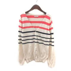 ミスティック mystic カーディガン ニット ボーダー 長袖 F 白 アイボリー ピンク 紺 ネイビー /MS