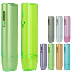 上下 ストラップ付 2パーツ式 分解デザイン イルマワン用のカバー PC製 透明カバー 超薄型 iqosに適合するイルマiワン用のケース 超軽量 iluma one ケース 対応 (クリアグリーン)