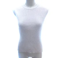 プラステ PLST ニット カットソー ラウンドネック リブ ノースリーブ M グレージュ /AU