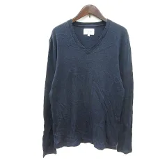 アダムエロペ Adam et Rope' ニット カットソー Vネック 長袖 M 紺 ネイビー /MN