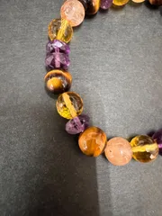 【送料無料】天然石ミックスブレスレット（タイガーアイ・アメジスト・シトリン他）　「品番613」