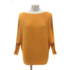 ドレスキップ DRESKIP ニット セーター ボートネック ラメ ドルマンスリーブ 長袖 F 黃 イエロー /MS