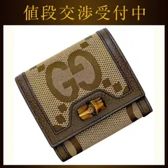 グッチ 二つ折り 財布 ダイアナコンパクト ベージュ ブラウン ジャンボＧＧ