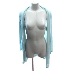 ナチュラルビューティーベーシック NATURAL BEAUTY BASIC ニット カーディガン トッパー 長袖 M 水色 ライトブルー /AU