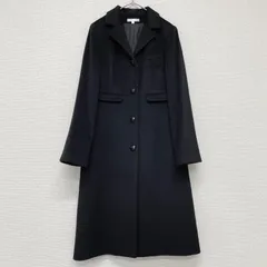 PAULE KA　ポールカ　ロングコート　チェスター　カシミヤ　アンゴラ　ブラック　レディース　36　a01345