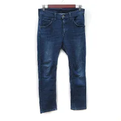 リー LEE スキニーパンツ デニム ジーンズ ダメージ加工 S 紺 ネイビー /YI