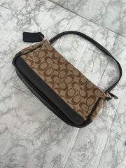 美品】COACH コーチ アクセサリーポーチ シグネチャー 茶 ブラウン