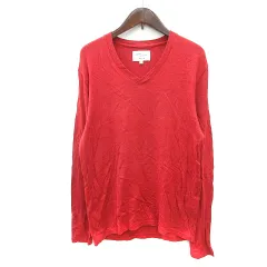 アダムエロペ Adam et Rope' ニット カットソー Vネック 長袖 M 赤 レッド /MN