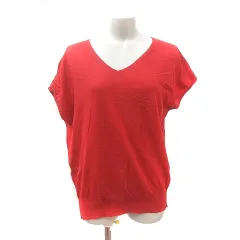 ユナイテッドアローズ UNITED ARROWS ニット カットソー Vネック 半袖 赤 レッド /MS