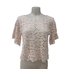 スローブ イエナ SLOBE IENA  ブラウス 総レース 半袖 ピンク /MS