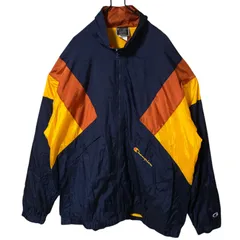 ウィンドブレーカー チャンピオン ネイビー ナイロン オーバーサイズ 刺繍 2XL ジャケット アウター レディース ユニセックス メンズ 古着 長袖