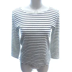 エニィスィス エニシス anySiS ニット カットソー ボートネック ボーダー 長袖 2 M 白 ホワイト /AU