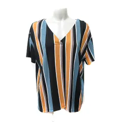 アズールバイマウジー AZUL by moussy カットソー ストライプ 半袖 M マルチカラー /YI