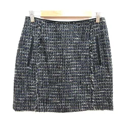 ボールジー BALLSEY トゥモローランド タイトスカート ミニ ツイード ラメ 36 S 紺 ネイビー /MN