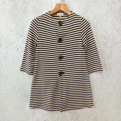 ROPE' PICNIC ロペピクニック カーディガン ロングコート ジャケット ライトアウター ボーダー ネイビー アイボリー Mサイズ ◎_〇◇☆