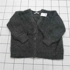 ◇ ⊇ 未使用 アメリカンホリック AMERICAN HOLIC Vネックシャギーニットカーディガン チャコールグレー レディース L E  【1511110035459】