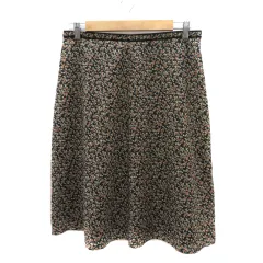 ペイトンプレイス PEYTON PLACE フレアスカート ミモレ丈 花柄 大きいサイズ 17 マルチカラー 黒 ブラック /YK3