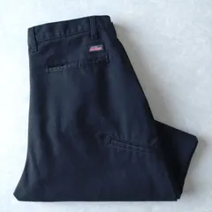 ■古着 Dickies ディッキーズ ワークパンツ チノ 6388BK 黒 実寸W34L30【D1660】