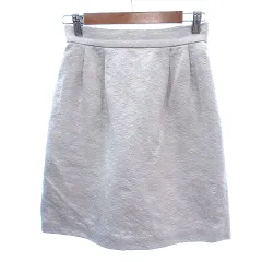 ロペピクニック ROPE Picnic 台形スカート ひざ丈 エンボス加工 花柄 38 グレー /AU