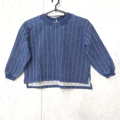 MARKEY'S CALMIA マーキーズ カルミア トレーナー プルオーバー デニム ストライプ キッズ ブルー サイズ120 ◎、〇◇