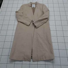 ◇ ⊇ キャスト CAST: ノーカラーコート ベージュ系 Lサイズ レディース E  【1511110038580】