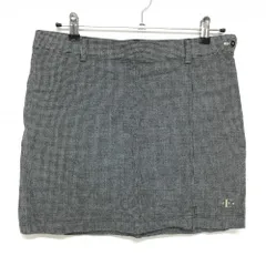 【超美品】エピキュール スカート 黒×グレー系 千鳥格子 ウール混 レディース O ゴルフウェア epicure