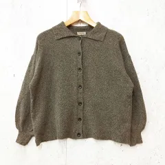 Samansa Mos2 サマンサモスモス カーディガン 襟付きニット ミニブークレ ブラウス オフィスカジュアル ブラウン Fサイズ ◎、〇◇☆