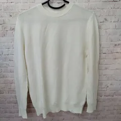 【TAKA62-48】◇MUJI ムジ (良品計画) ｢コットン シルク クルーネック 長袖 セーター｣ レディース XL オフホワイト