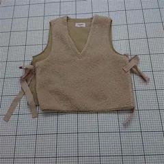 ◇ ⊇ マナナ manana suerte ボアベスト ベージュ系 フリーサイズ レディース E  【1511110042563】