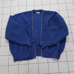 ◇ Θ ドレスキップ DRESKIP パールボタンカーディガン ブルー系 Mサイズ レディース E  【1511110045984】