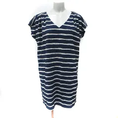 ビームスハート BEAMS HEART ワンピース ミニ フレンチスリーブ ボーダー マルチカラー /YI