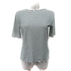 ローリーズファーム LOWRYS FARM カットソー ボーダー 半袖 F 白 ホワイト 黒 ブラック /YI