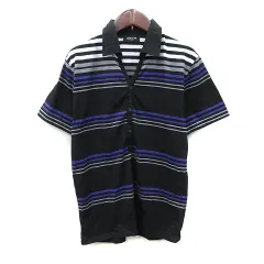 コムサイズム COMME CA ISM ポロシャツ ボーダー 半袖 S マルチカラー /YI