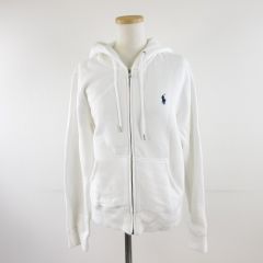 POLO ラルフローレン ホワイトジップパーカー drip swag - メルカリ
