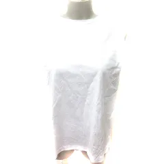 ノーブランド カットソー Uネック ノースリーブ F 白 ホワイト /RT ●RY