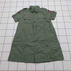 ◇ ⊂ エイチシーエムツー H.C.M.II ミリタリーシャツワンピース Mサイズ カーキ系 レディース E  【1511120021664】