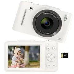 デジタルカメラ デジカメ 4K動画撮影 6800万画素 コンパクトオートフォーカス 近接撮影 3.0インチ大画面 16倍ズーム 手振れ補正 セルフタイマー 連写 ミニカメラ 軽量 学生 修学旅行 撮影初心者向け 32Gカード付属po