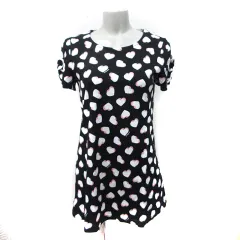 ギャラリービスコンティ GALLERY VISCONTI ワンピース ミニ 半袖 ハート柄 2 M 黒 ブラック /YI