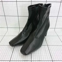 ◇ ⊇ ヴィヴィアン VIVIAN スクエアトゥ ショートブーツ ブラック系 LL レディース E  【1511120022630】