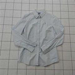 ◇ Θ トミー ヒルフィガー TOMMY HILFIGER クラシックフィット ストライプシャツ XS メンズ ライトブルー系 E  【1511120024085】