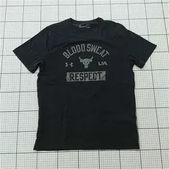 ◇ ⊂ アンダーアーマー r プロジェクトロック BLOOD SWEAT RESPECT Tシャツ ブラック系 メンズ E  【1512100000402】