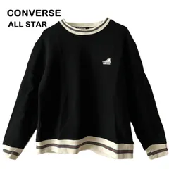 【CONVERSE/コンバース】トレーナー スウェット 長袖 ワンポイント ブラック系 黒（中古）