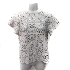 クラシカルエルフ CLASSICAL ELF カットソー 透かし編み 半袖 L ベージュ /YI