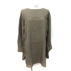 ジーナシス JEANASIS ワンピース ミニ 長袖 F 緑 カーキ /YI