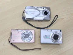 【不動・動作未確認・ジャンク】CASIO カシオ OLYMPUS オリンパス デジタルカメラ デジカメ EXILIM CAMEDIA 3台まとめ C→I-0.5-1.7て