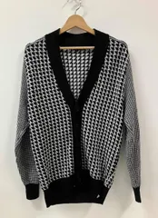 PAUL SMITH ポールスミス PS Paul Smith ウール 千鳥格子 カーディガン サイズL ブラック ホワイト