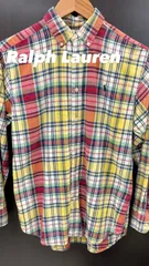 Ralph Lauren ラルフローレン 長袖シャツ ボタンダウンシャツ チェック イエロー系 メンズL 中古 古着 60058